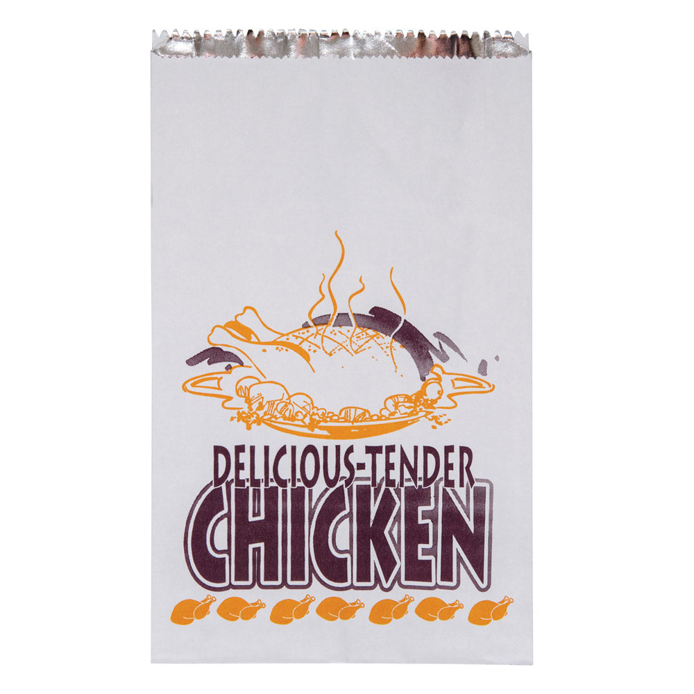 White Foil Lined Chicken Bags X/Large 250s 285mm x 165mm x 65mm ()