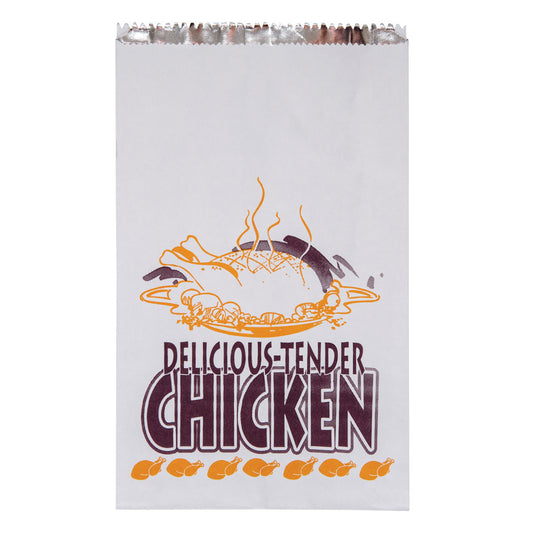 White Foil Lined Chicken Bags X/Large 250s 285mm x 165mm x 65mm ()
