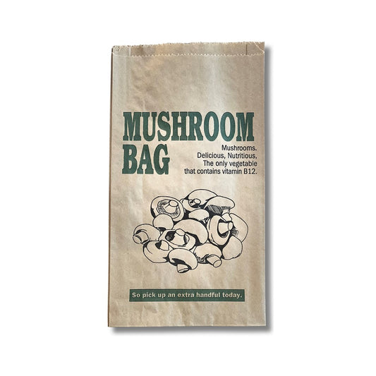 Mushroom Paper Bags Printed Brown 500s 165mm x 40mm x 280mm ()