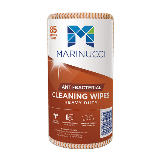 Wipe Roll Brown H/Duty 42.5m Anti Bac Perforated Sheets 50cm x 30cm