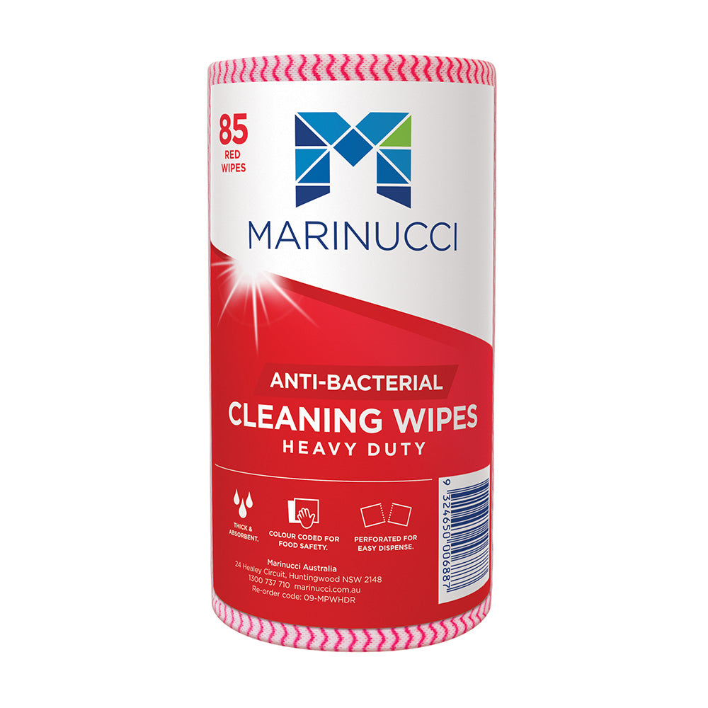 Wipe Roll Red H/Duty 42.5m Anti Bac Perforated Sheets 50cm x 30cm