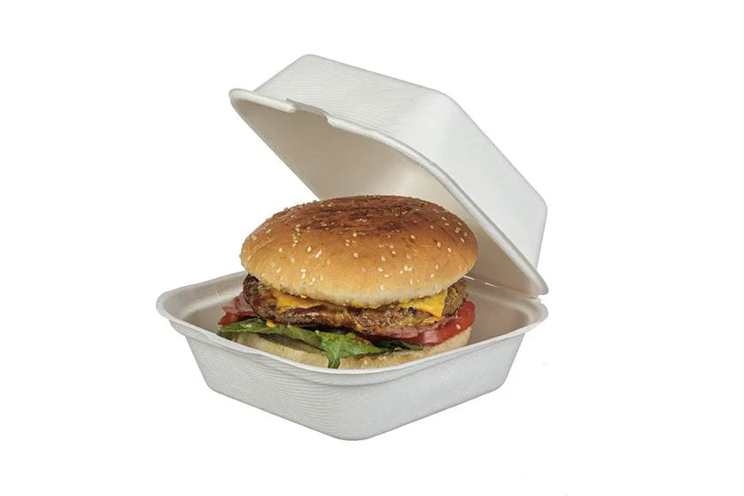 Burger Clam 6"x 6" - 50s Sugarcane 150 x 150 × 80mm
