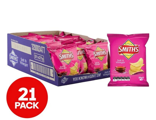 21 x 27g Crinkle Salt Vinegar RRP $1.25
