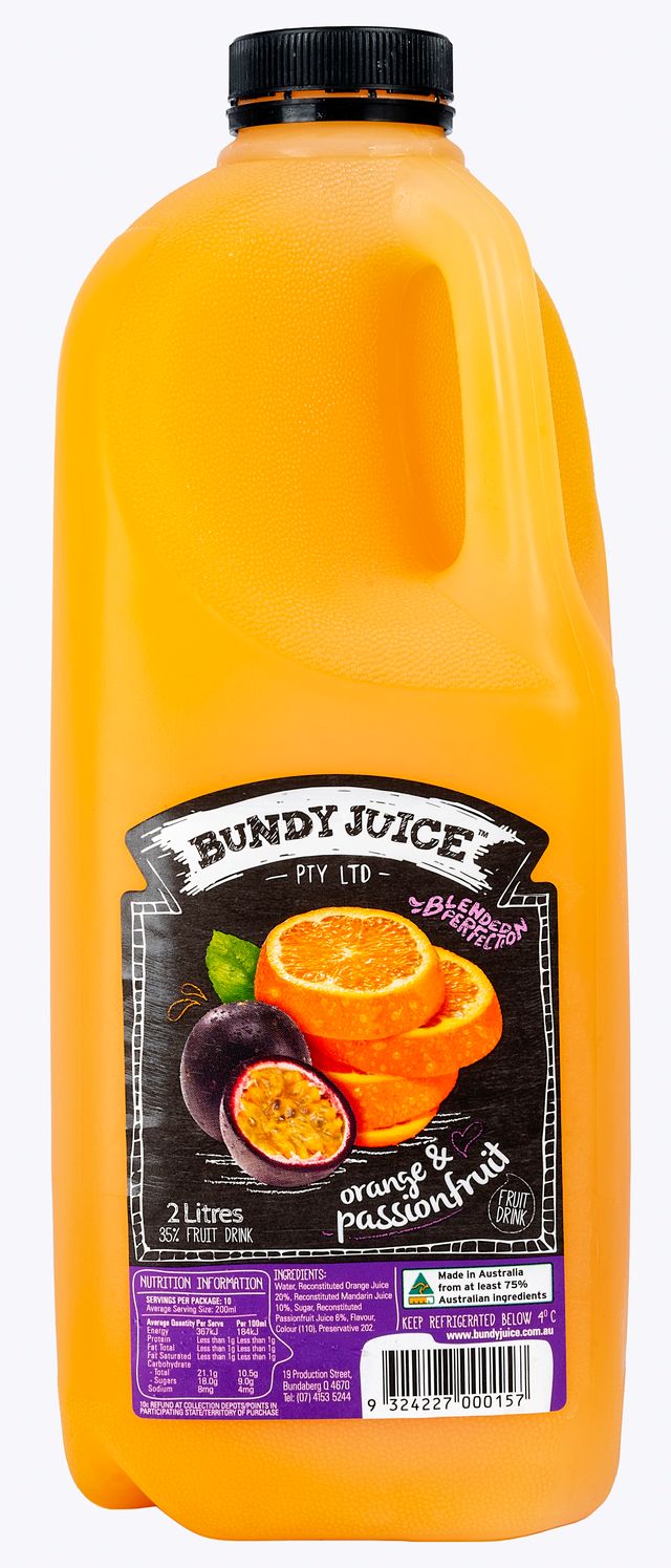 Orange Passionfruit Drink 2Lt - Chilled