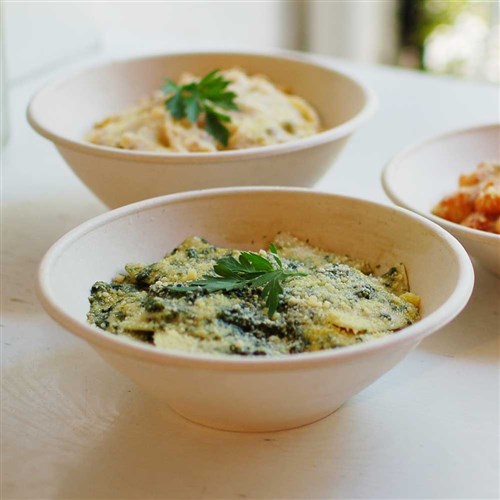 Natural Fibre Bowl Round White 32oz - 25s 180 x 180 x 70mm