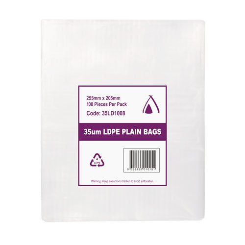 LD Bags 10x8" 100s - 35um 255x205mm