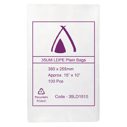 LD Bags 15x10" 100s - 35um 380x255mm