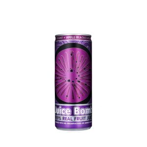 Apple Blackcurrant 24 x 250ml Cans 100% Squeezed Apple & Blackcurrant Fruit Juices
