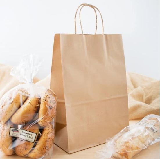 Brown Kraft Twist Handle Bags Small H/Duty - 50s 350 x 260 x 110mm
