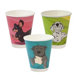 Cups 8oz Double Wall 'Dog Series' - 25s