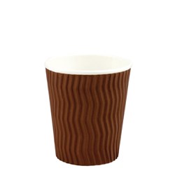 Cups 8oz Dimple Brown 25s - Triple Wall 90mm