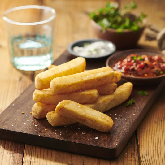 Chips Beer Battered 18 x18mm Bad Boys 2kg Vegetarian (V) Vegan (VE)