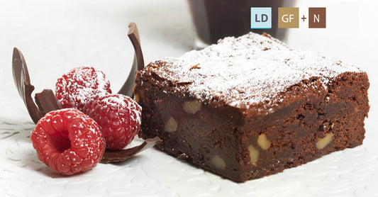 Chocolate Brownie Slice 15 x 90g Gluten Free Vegetarian Less than 1% Dairy Contains Nuts