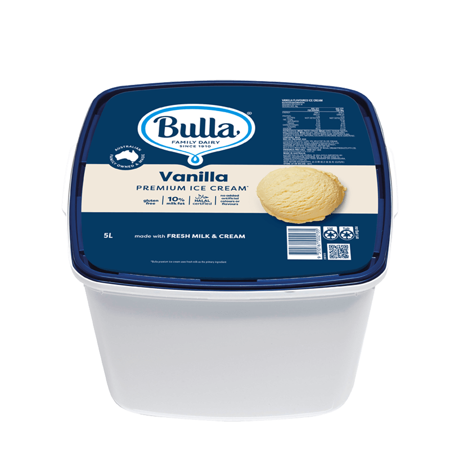 Ice Cream Vanilla 5Lt Tub Gluten Free
