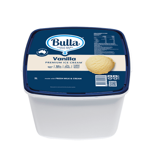 Ice Cream Vanilla 5Lt Tub Gluten Free