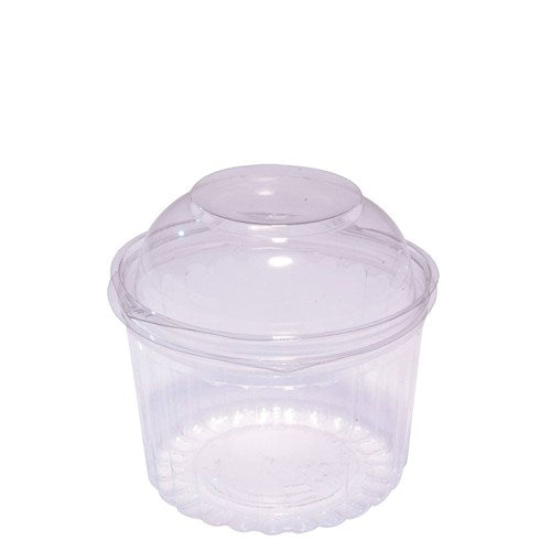 Food Bowl 16oz - 475ml Clear w Hinged Dome Lid 50s 118 x 105mm ()