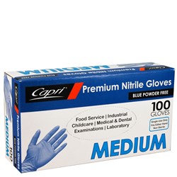 Glove Blue Vinyl Medium 100s - Powder Free