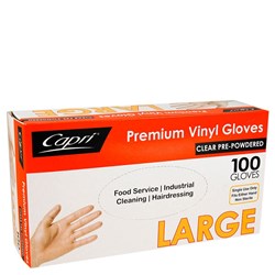 Glove Clear Vinyl Large 100s - Lightly Powdered