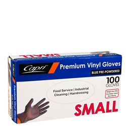 Glove Blue Vinyl Small 100s - Lightly Powdered