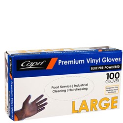 Glove Blue Vinyl Large 100s - Lightly Powdered
