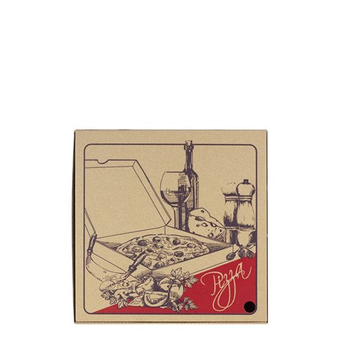 Pizza Box 11" Brown Printed 100s 275 x 275 x 40mm ()