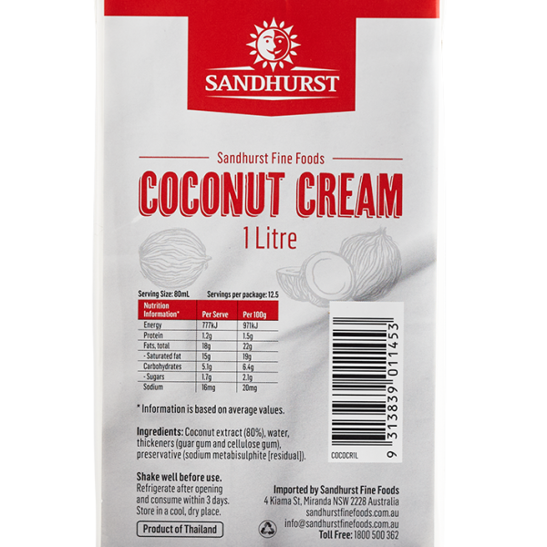 Coconut Cream 1Lt UHT