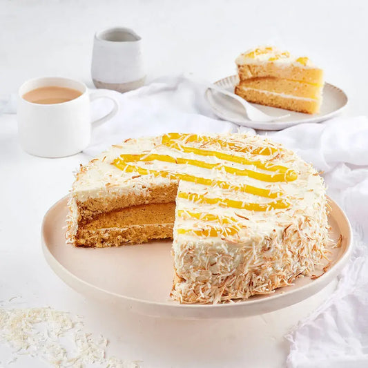 Mango Coconut Torte 2.2kg Pre Cut 14 Portions
