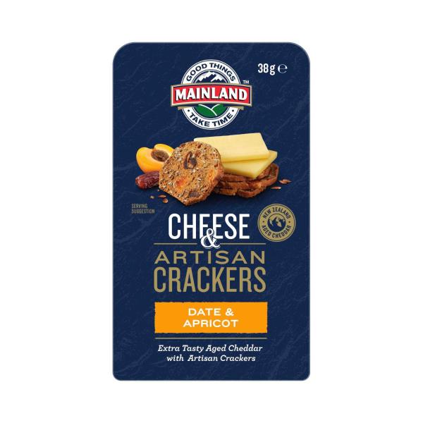 ON-THE-GO Tasty Cheddar w Date & Apricot Artisan Crackers 8 x 38g (MAINLAND)