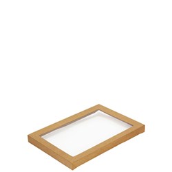 Catering Tray Lid Medium #2 Kraft + PET Window 10s 364 x 255 x 30mm
