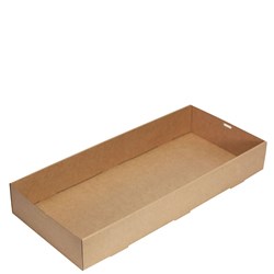 Catering Tray Large #3 Kraft 10s 550 x 250 x 80mm