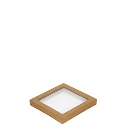 Catering Tray Lid Small #5 Kraft + PET Window 10s 225 x 225 x 30mm