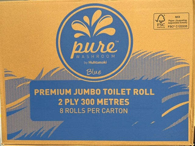 Jumbo Toilet Rolls 2Ply - 300m x 8/Ctn - Premium