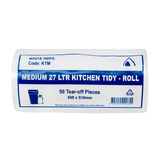 Kitchen Tidy Bags Medium White 50 x 27Lt