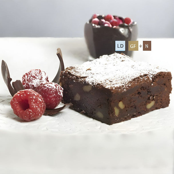 Chocolate Brownie Slice 15 x 90g Gluten Free Vegetarian Less than 1% Dairy Contains Nuts