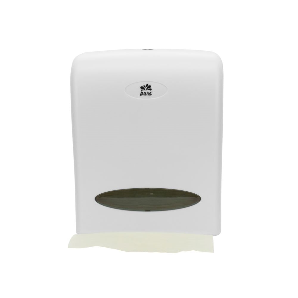 Dispenser Suit I/Leaf Slimline Hand Towel White & Grey ABS Plastic