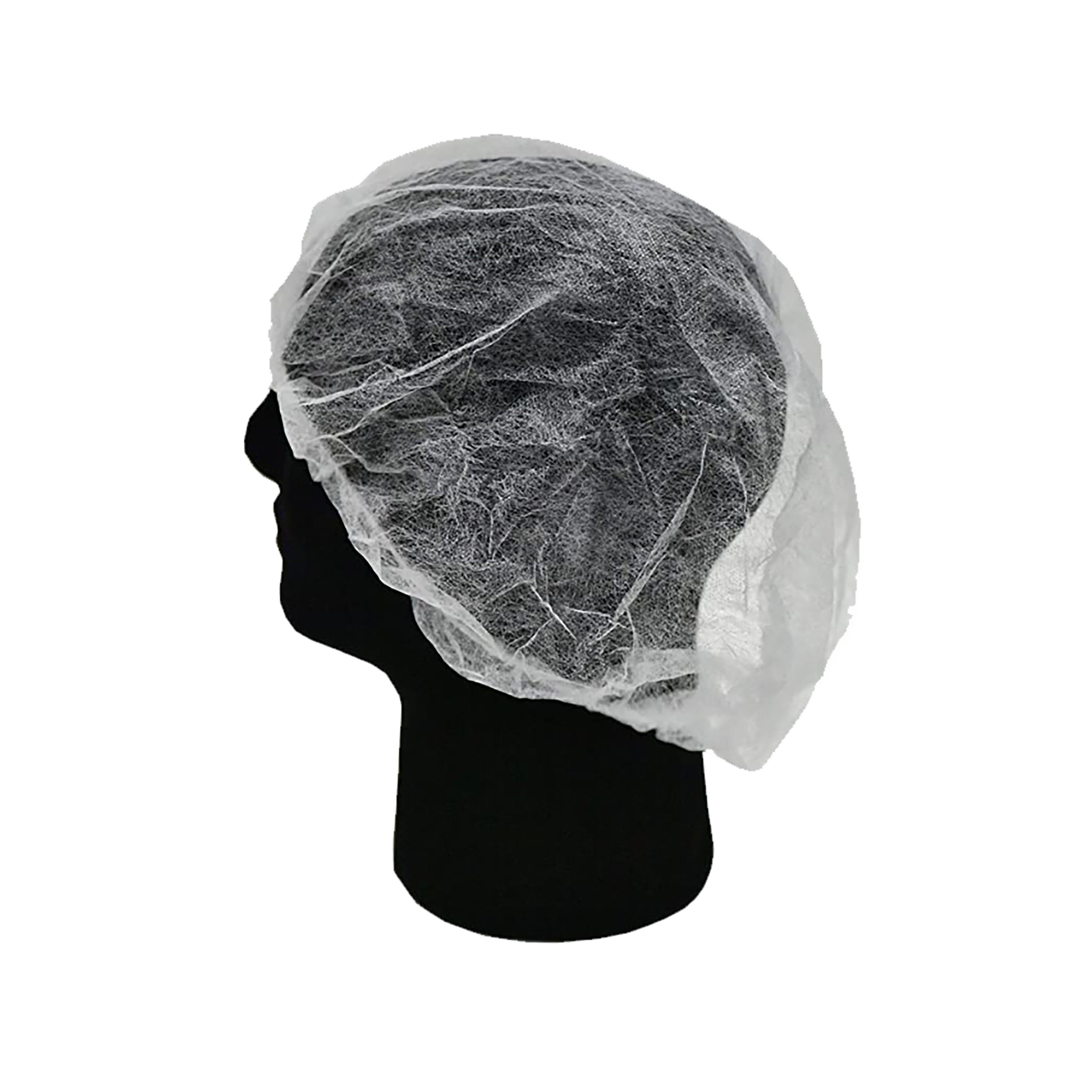 Disposable 21" Crimped Hair Cap White 100s