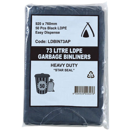 Garbage Bin Liner Black 73Lt All Purpose 50s