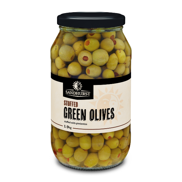 Green Olives Stuffed 1.9kg - Glass Jar