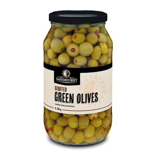 Green Olives Stuffed 1.9kg - Glass Jar