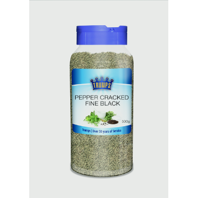 Black Pepper Cracked Fine 500g Canister - Vegan Origin - Imported Packed in Australia
