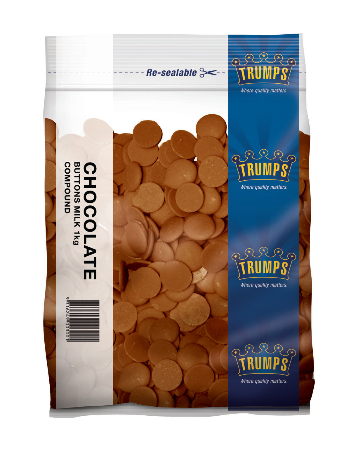 Chocolate Buttons Milk 1kg - Vegetarian Origin - Imported Packed in Australia