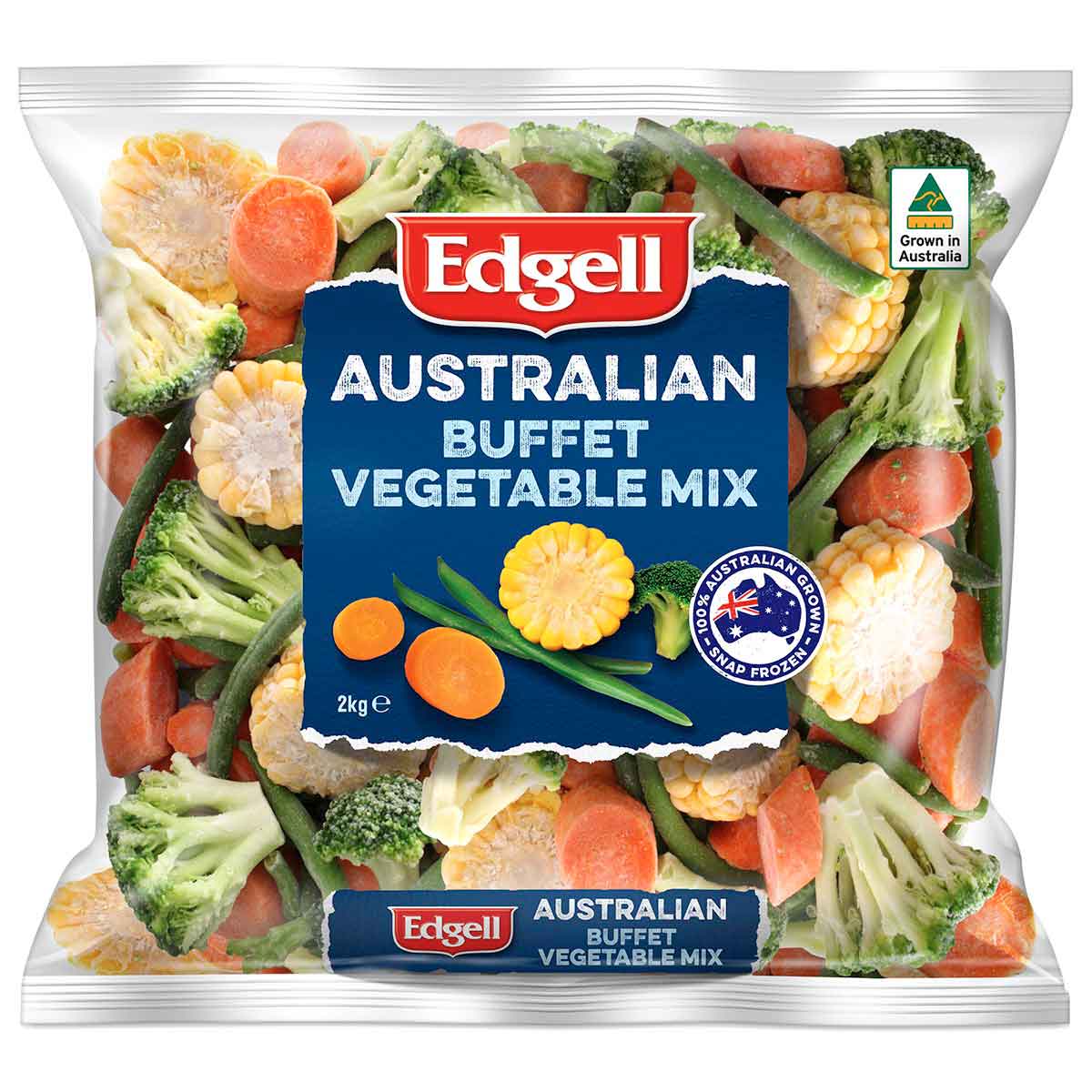 Vegetable Mix Buffet 2kg - Bias Cut Carrot / Mini Corn Cobs / Broccoli Florets / Whole Beans (EDGELL)