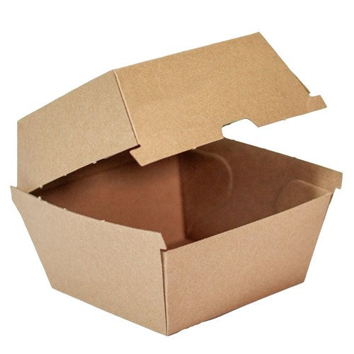 Burger Box Large 25s Brown Kraft 110(L) x 110(W) x 105mm(H) (FUTURE FRIENDLY)