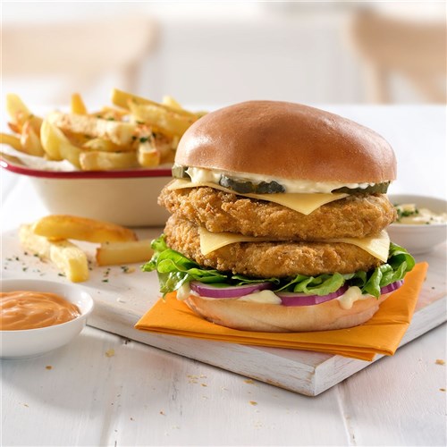 Buttermilk Chicken Breast Burger 1.2kg Approx 10 / Bag - Flash Fried