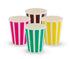 Cups 16oz/488ml Paper Cold Cup Candy Stripe 50s 127mm x 90mm