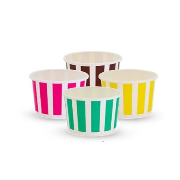 Paper Ice Cream Cup 3oz Candy Stripe - 50s