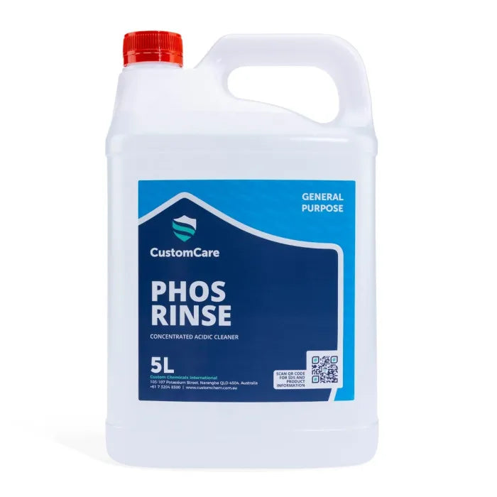 Phos Rinse 5Lt - Acidic Cleaner & Descaler Algae / Rust Marks / Water Scale / Oxidation