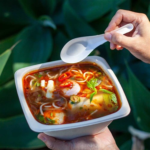 Cutlery Chinese Soup Spoon White 100s - N/ Fibre