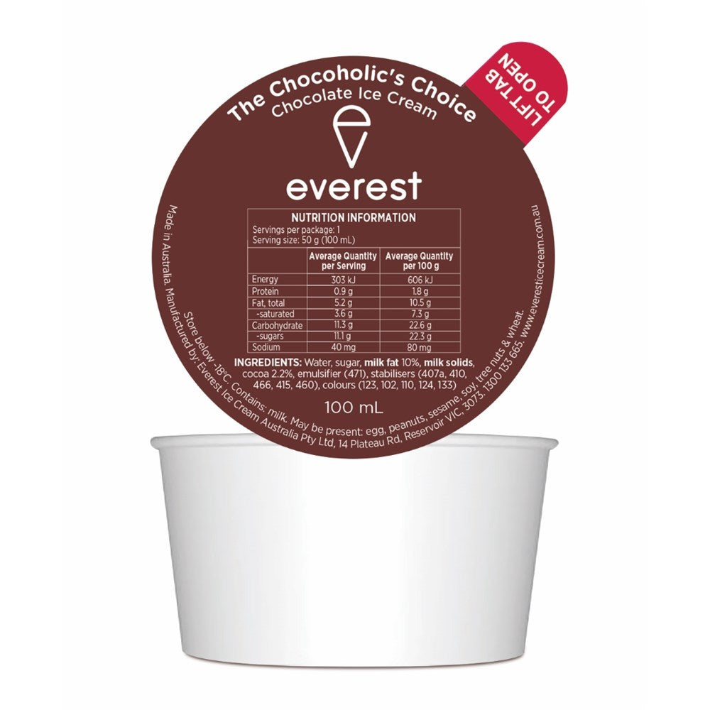 Ice Cream Cup Chocolate 24 x 100ml - Gluten Free (GF)