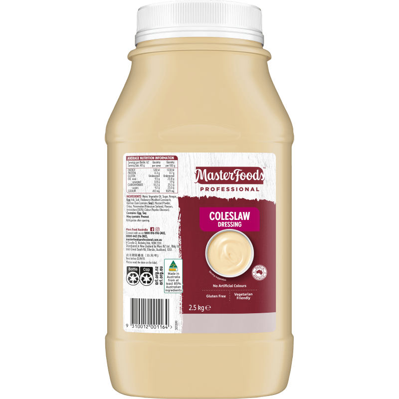 Coleslaw Salad Dressing 2.5kg Gluten Free Halal